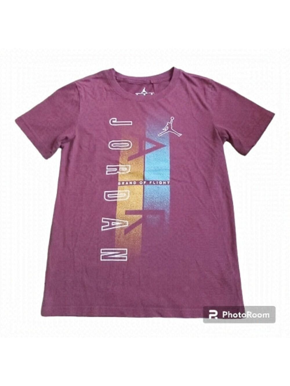 YOUTH Nike Jordan Burgundy "Brand Of Light" Cotton Blend T-Shirt - Size M